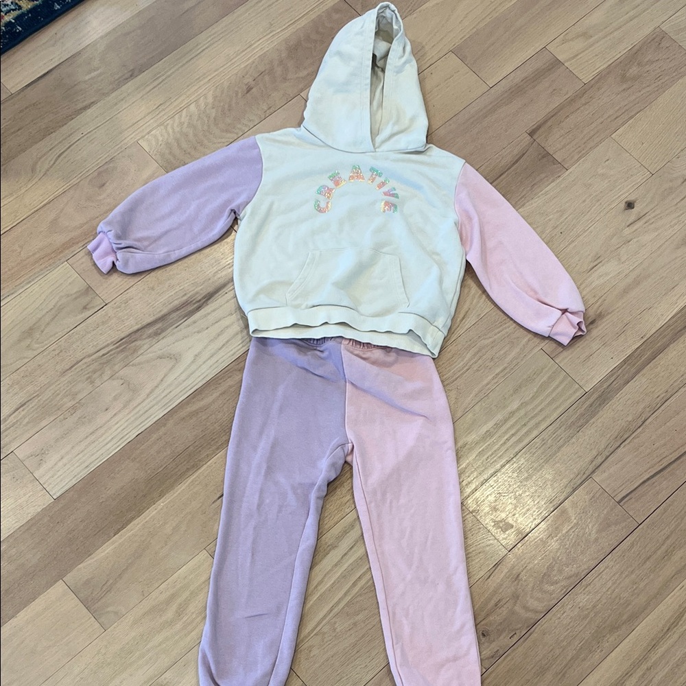 H&M Kids' Cream and Pastel Sweatpants Set